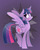 Size: 738x932 | Tagged: safe, artist:ellisarts, twilight sparkle, alicorn, pony, g4, blushing, female, looking back, mare, pose, raised leg, smiling, solo, spread wings, standing, twilight sparkle (alicorn)