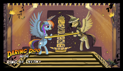 Size: 6840x3960 | Tagged: safe, artist:auroriia, daring do, rainbow dash, daring don't, g4, ring, rings of scorchero, scene interpretation, torch