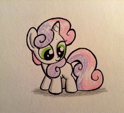 Size: 1675x1529 | Tagged: safe, artist:mrhaliboot, sweetie belle, g4, female, solo, traditional art