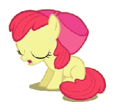 Size: 305x269 | Tagged: safe, apple bloom, earth pony, pony, flight to the finish, g4, animated, expressive bow, female, solo