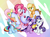 Size: 1350x1000 | Tagged: safe, artist:bobdude0, applejack, fluttershy, pinkie pie, rainbow dash, rarity, twilight sparkle, alicorn, pony, g4, 100 follows, female, mane six, mare, milestone, twilight sparkle (alicorn)