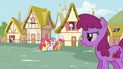 Size: 1366x768 | Tagged: safe, screencap, apple bloom, berry punch, berryshine, blues, bon bon, chelsea porcelain, noteworthy, scootaloo, sweetie belle, sweetie drops, earth pony, pegasus, pony, unicorn, g4, ponyville confidential, cutie mark crusaders, female, filly, foal, male, mare, stallion