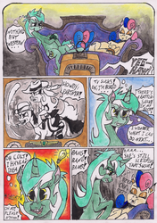 Size: 980x1391 | Tagged: safe, artist:harwalt, bon bon, lyra heartstrings, sweetie drops, g4, comic, ponies riding ponies, riding