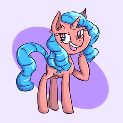 Size: 1024x1024 | Tagged: safe, artist:kittyateaperson, starbeam twinkle, pony, unicorn, g4, abstract background, female, mare, smiling, solo