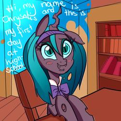 Size: 500x500 | Tagged: safe, artist:jokerpony, queen chrysalis, ask teen chrysalis, g4, ask, female, solo