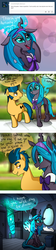 Size: 432x1920 | Tagged: safe, artist:jokerpony, queen chrysalis, oc, oc:golden hive, ask teen chrysalis, g4, ask, comic, tumblr