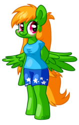 Size: 502x793 | Tagged: safe, artist:zoiby, oc, oc only, oc:neon star, anthro, anthro oc, solo