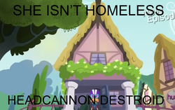 Size: 1721x1080 | Tagged: safe, scootaloo, flight to the finish, g4, headcanon, image macro, misspelling, scootaloo's house