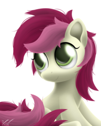 Size: 600x750 | Tagged: safe, artist:symbianl, roseluck, earth pony, pony, g4, female, simple background, sitting, smiling, solo, transparent background