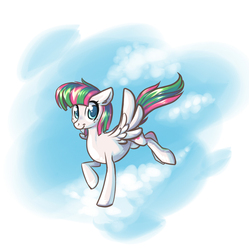 Size: 1068x1072 | Tagged: safe, artist:homa-nix, blossomforth, g4, cute, female, flying, solo