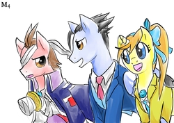 Size: 2122x1500 | Tagged: safe, artist:marini4, ace attorney, apollo justice, athena cykes, phoenix wright, ponified