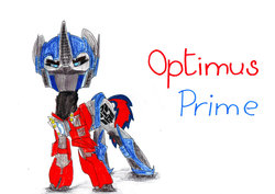 Size: 1061x753 | Tagged: safe, artist:speedfeather, pony, op is a truck, optimus prime, ponified, solo, transformers, transformers prime
