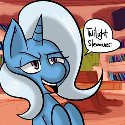 Size: 700x700 | Tagged: safe, artist:fauxsquared, trixie, pony, unicorn, trixie is magic, g4, female, mare, misspelling, solo