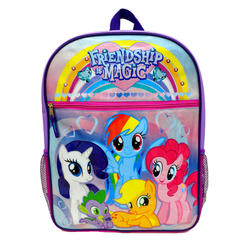 Size: 1000x1000 | Tagged: safe, applejack, pinkie pie, rainbow dash, rarity, spike, g4, backpack, logo, merchandise