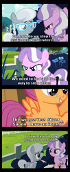 Size: 640x1573 | Tagged: safe, artist:agm, diamond tiara, scootaloo, silver spoon, flight to the finish, g4, comic, cutie mark crusaders, glasses, knife