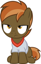 Size: 3815x6000 | Tagged: safe, artist:medio-cre, button mash, earth pony, pony, don't mine at night, g4, clothes, colt, foal, hat, hooves, jananimations, male, propeller hat, simple background, sitting, solo, transparent background, vector