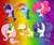 Size: 2331x1947 | Tagged: safe, artist:twistedmindbrony, applejack, fluttershy, pinkie pie, rainbow dash, rarity, twilight sparkle, g4, alternate hairstyle, mane six, pigtails, portrait