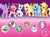 Size: 720x531 | Tagged: safe, angel bunny, applejack, fluttershy, gummy, opalescence, owlowiscious, pinkie pie, rainbow dash, rarity, tank, twilight sparkle, winona, alicorn, pony, g4, official, female, mane six, mare, my little pony logo, stock vector, twilight sparkle (alicorn)