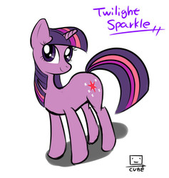 Size: 568x600 | Tagged: safe, artist:cube, twilight sparkle, pony, unicorn, g4, female, mare, simple background, smiling, solo, white background