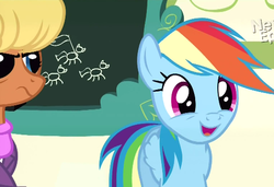 Size: 508x348 | Tagged: safe, screencap, ms. harshwhinny, rainbow dash, pony, g4