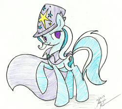 Size: 2591x2315 | Tagged: safe, artist:pitterpaint, trixie, pony, unicorn, g4, female, mare, solo, traditional art