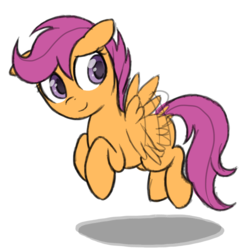 Size: 1346x1350 | Tagged: safe, artist:dawnmistpony, scootaloo, pegasus, pony, g4, buzzing wings, cute, cutealoo, female, filly, scootaloo can fly, simple background, solo, transparent background, wings