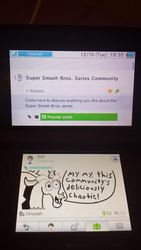 Size: 459x816 | Tagged: safe, discord, g4, 3ds, miiverse, nintendo, photo, super smash bros., video game