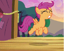 Size: 430x345 | Tagged: safe, edit, edited screencap, screencap, scootaloo, butterfly, flight to the finish, g4, animated, eyes closed, female, flapping, flying, frown, gritted teeth, prone, solo