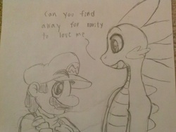 Size: 2592x1944 | Tagged: safe, spike, anthro, g4, crossover, dialogue, male, mario, request, super mario bros.