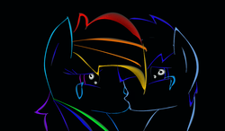 Size: 1320x771 | Tagged: safe, artist:martiti5, rainbow dash, soarin', g4, female, kissing, male, ship:soarindash, shipping, straight