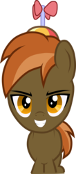 Size: 2393x5429 | Tagged: safe, artist:topas-art, button mash, earth pony, pony, g4, colt, foal, hat, looking at you, male, mutton bash, propeller hat, simple background, solo, teeth, the fresh prince of mutton, transparent background, vector