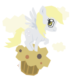 Size: 3195x3370 | Tagged: safe, artist:kna, derpy hooves, pegasus, pony, g4, female, giant muffin, mare, muffin, solo