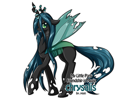 Size: 600x476 | Tagged: safe, artist:yoonny92, queen chrysalis, changeling, changeling queen, g4, crown, female, jewelry, regalia, solo