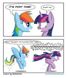 Size: 1280x1497 | Tagged: safe, artist:bcrich40, rainbow dash, twilight sparkle, pegasus, pony, unicorn, g4, 2 panel comic, comic, female, goofy time, lesbian, rapeface, ship:twidash, shipping, unicorn twilight