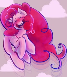 Size: 1280x1452 | Tagged: safe, artist:moobuttt, pinkie pie, g4, blushing, eyes closed, female, laughing, solo