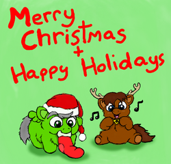 Size: 533x512 | Tagged: safe, artist:mr tiggly the wiggly walnut, fluffy pony, christmas, hugbox, sock