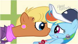 Size: 628x355 | Tagged: safe, screencap, ms. harshwhinny, rainbow dash, pony, flight to the finish, g4, season 4, boop, coach rainbow dash