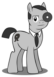 Size: 652x923 | Tagged: safe, artist:homfrog, oc, oc only, pony, arpaden, monocle, necktie, ponified, solo