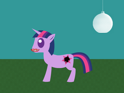 Size: 640x480 | Tagged: safe, artist:homfrog, twilight sparkle, g4, creepy, female, human mouth, simple, simple background, solo