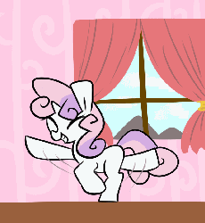 Size: 735x798 | Tagged: dead source, safe, artist:maren, sweetie belle, g4, animated, dancing, female, solo, sweetierpg