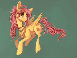 Size: 1884x1405 | Tagged: safe, artist:graypaint, fluttershy, g4, alternate hairstyle, female, hippie, hippieshy, solo