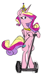 Size: 446x750 | Tagged: safe, artist:herny, princess cadance, pony, g4, bipedal, female, segway, simple background, solo