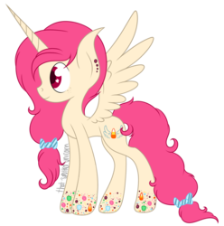 Size: 1278x1287 | Tagged: safe, artist:that-spotted-unicorn, oc, oc only, oc:sugar high, alicorn, pony, alicorn oc, candy, solo