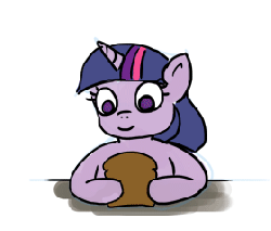 Size: 280x239 | Tagged: safe, artist:cmaggot, twilight sparkle, g4, animated, eating, female, frame by frame, sandwich, solo