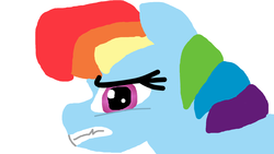 Size: 2560x1440 | Tagged: safe, rainbow dash, g4, 1000 hours in ms paint, female, ms paint, profile, simple background, solo