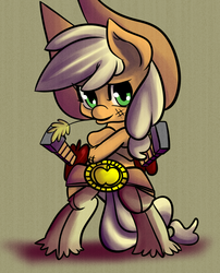 Size: 1044x1290 | Tagged: safe, artist:fauxsquared, applejack, earth pony, pony, g4, bipedal, female, solo, sword, weapon