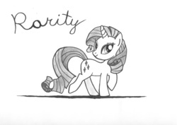 Size: 6282x4446 | Tagged: safe, artist:rofljay, rarity, g4, absurd resolution, female, monochrome, solo