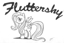 Size: 6443x4311 | Tagged: safe, artist:rofljay, fluttershy, g4, absurd resolution, female, monochrome, solo