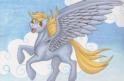 Size: 1000x657 | Tagged: safe, artist:makomaragi, derpy hooves, pegasus, pony, g4, female, mare, solo