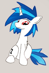 Size: 603x902 | Tagged: safe, artist:scratchie, edit, dj pon-3, vinyl scratch, pony, unicorn, g4, colored, drawing, female, hair, mare, smiling, solo